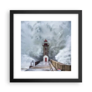 Poster in een zwarte lijst - Het gebrul van het water, het geluid zal blazen - 30x30 cm