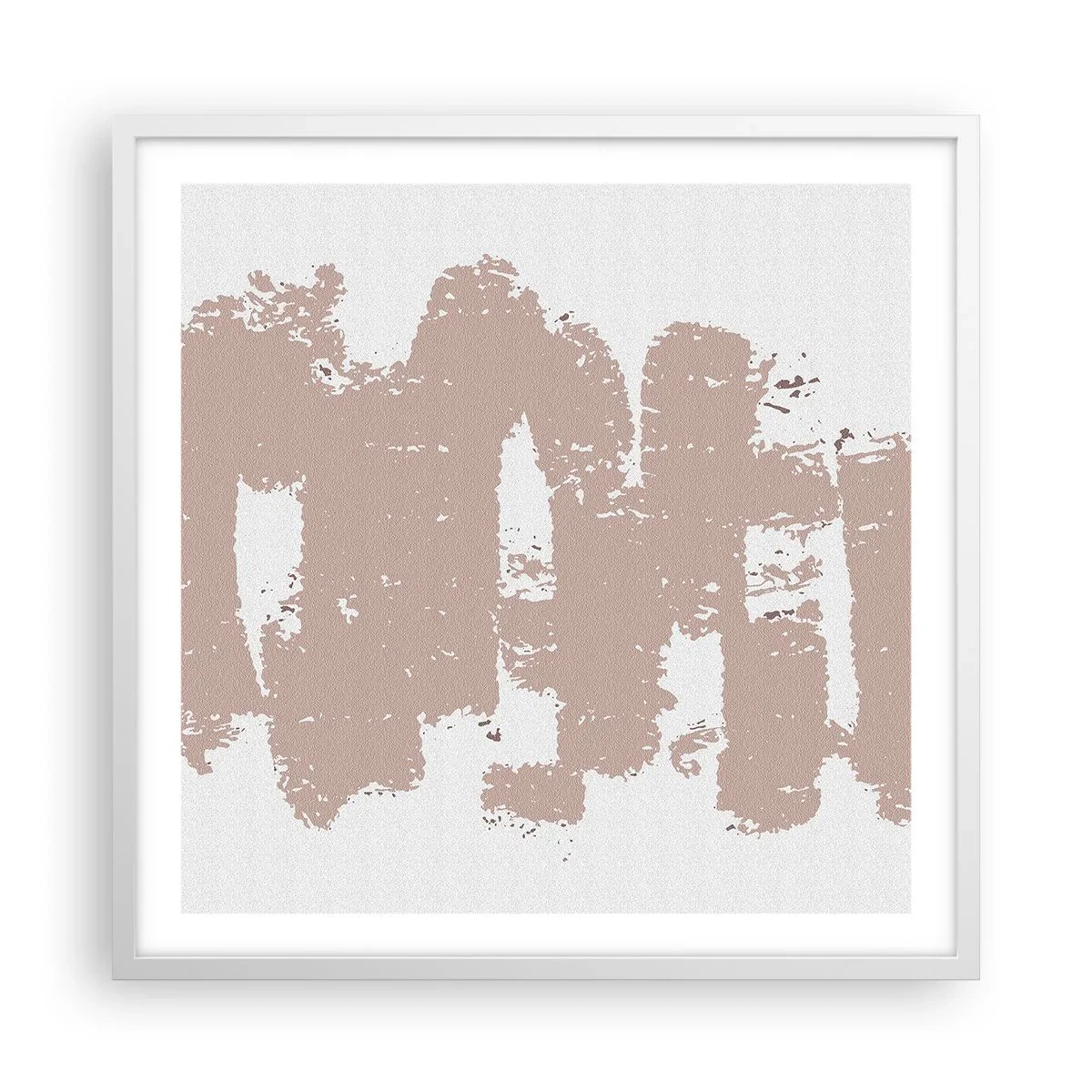 Poster in een witte lijst - Abstractie in zachtroze - 60x60 cm