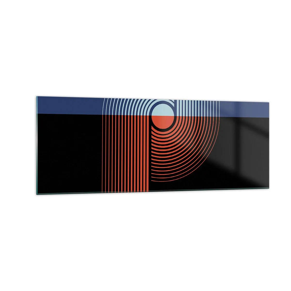 Schilderen op glas - In een geometrische omhelzing - 140x50 cm