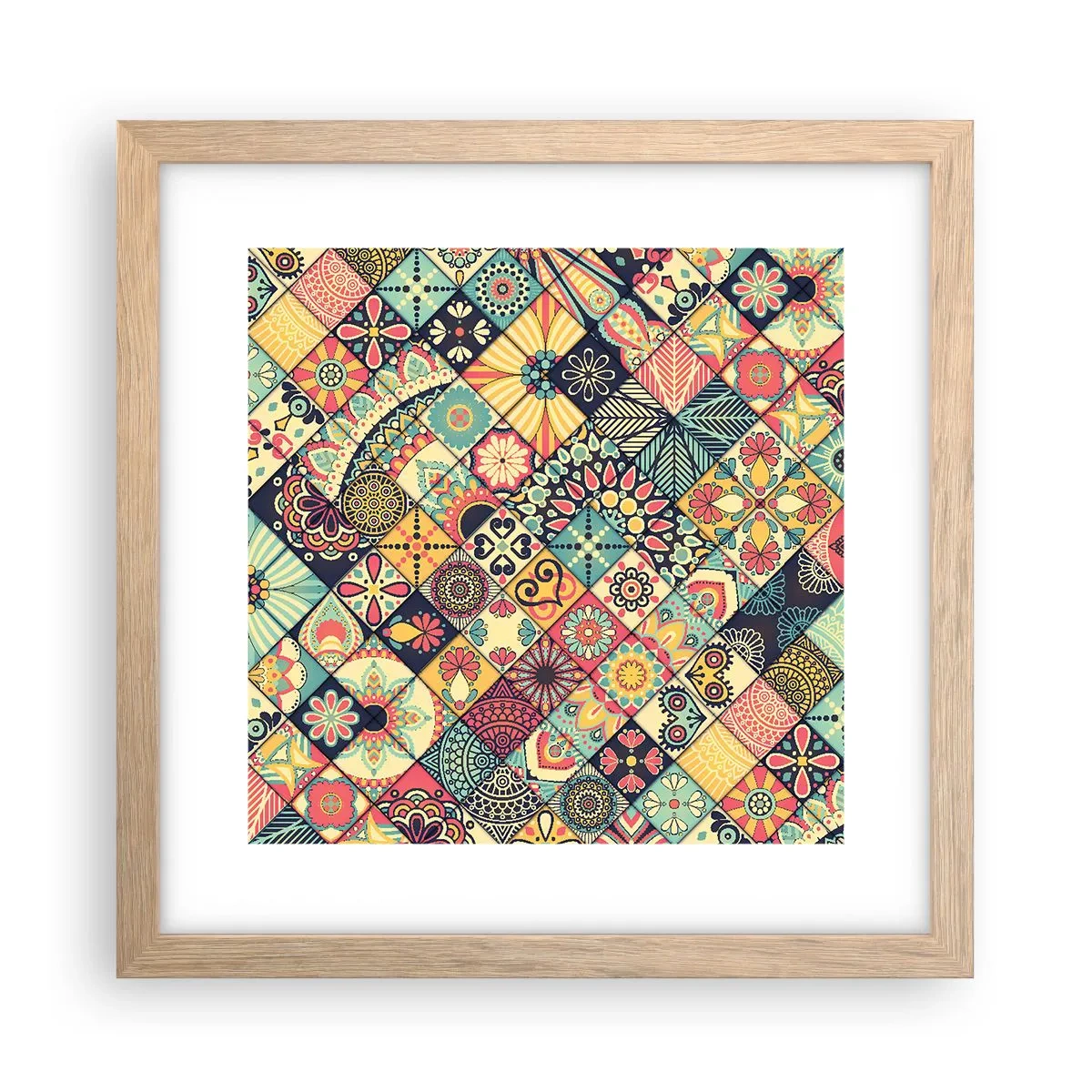 Een poster in een licht eiken lijst - Marokkaanse sfeer - 30x30 cm