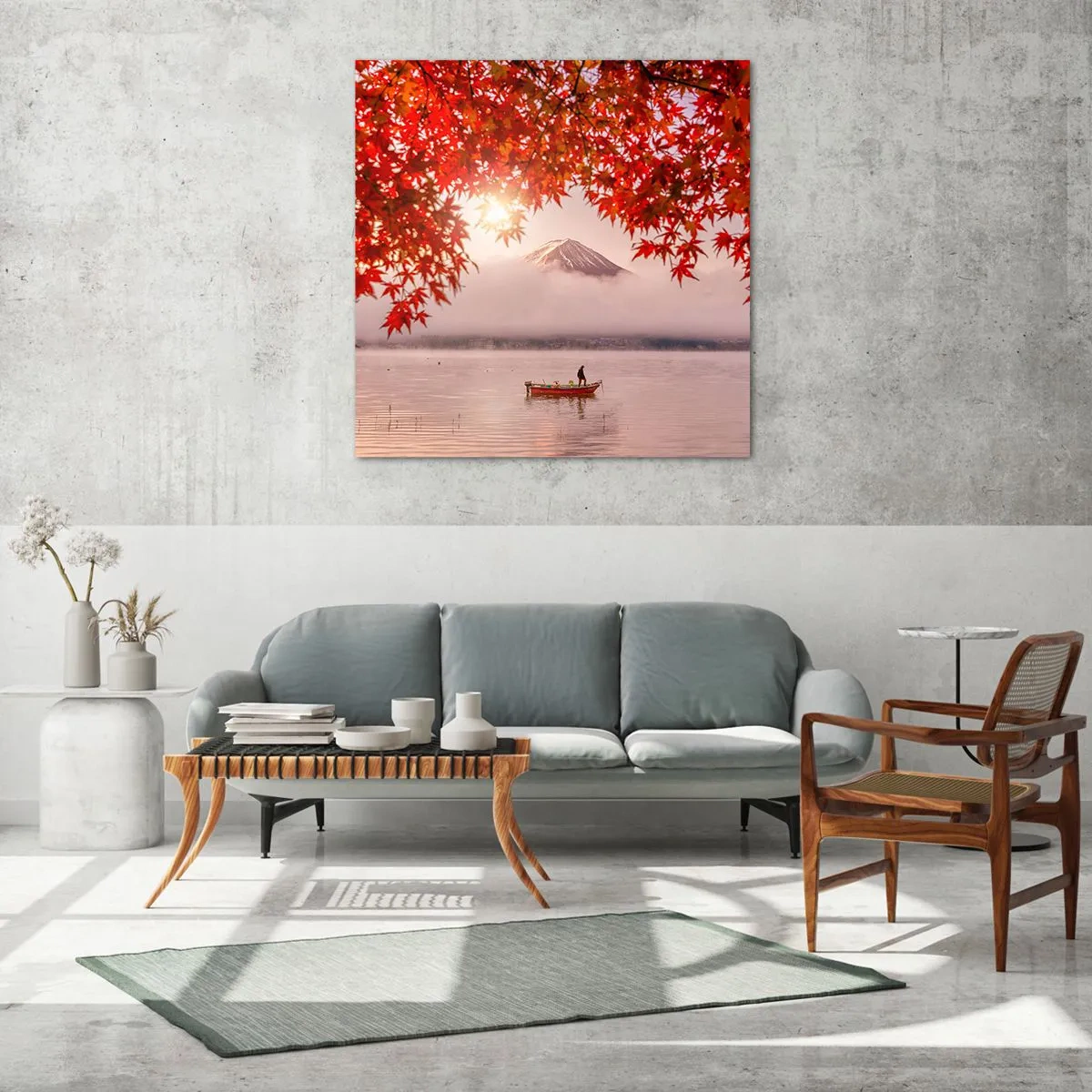 Schilderen op glas - In het Japanse klimaat - 60x60 cm