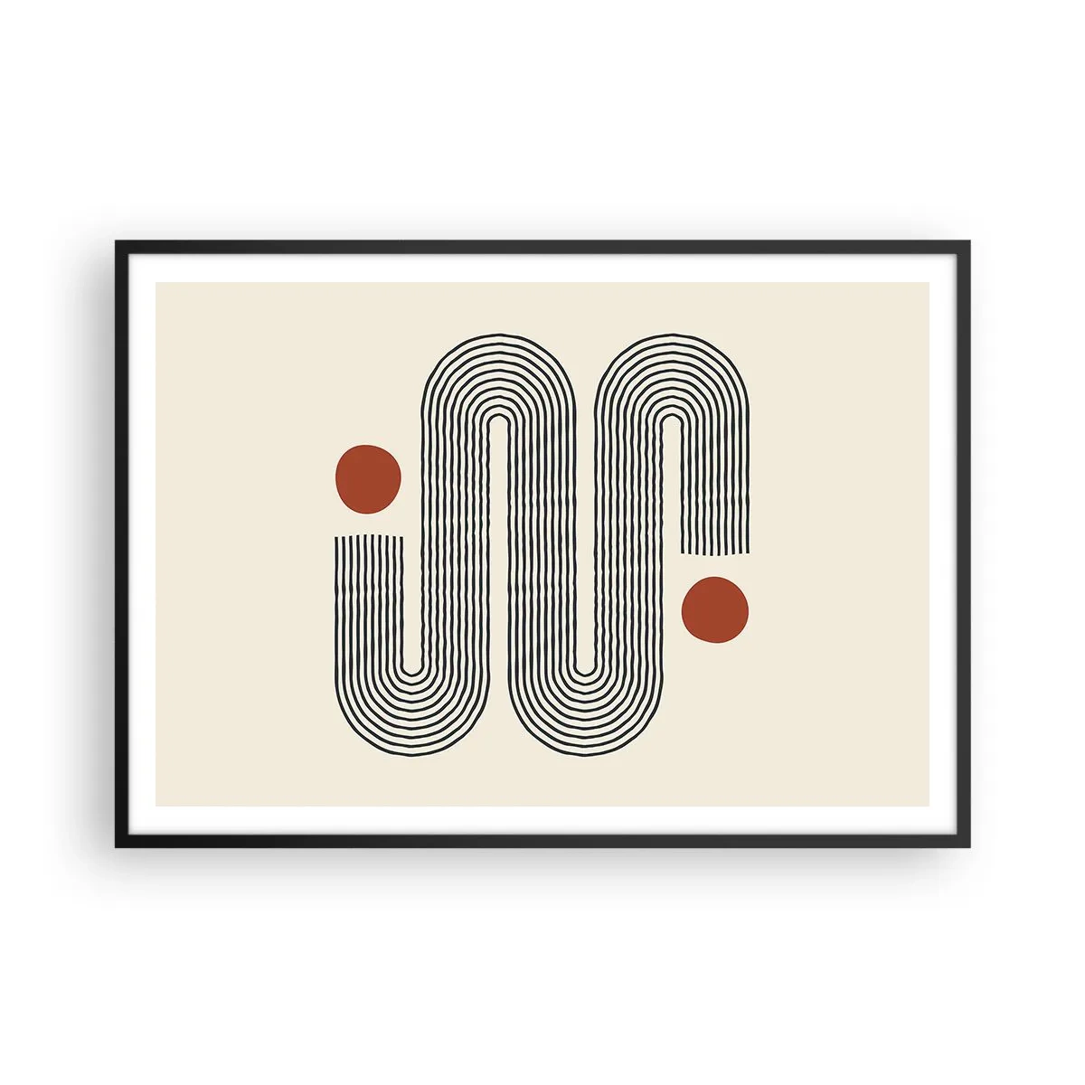 Poster in een zwarte lijst - Van het begin tot het eind - 100x70 cm