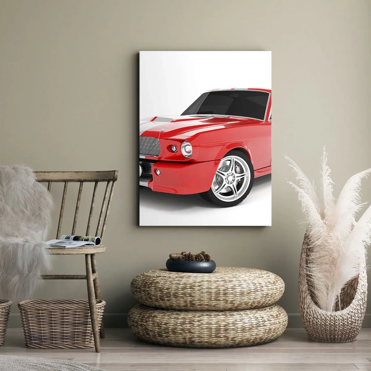 Schilderen op canvas - Een Mustang zo snel als de wind - 55x100 cm