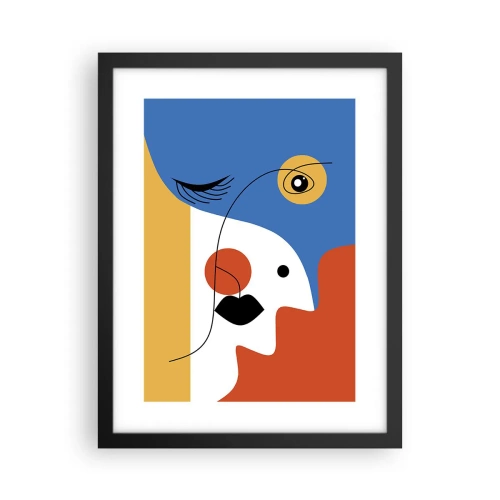 Poster in een zwarte lijst - Gedeconstrueerd portret - 30x40 cm
