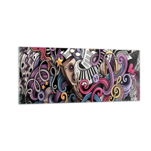 Schilderen op glas - Ingewikkelde melodie - 100x40 cm