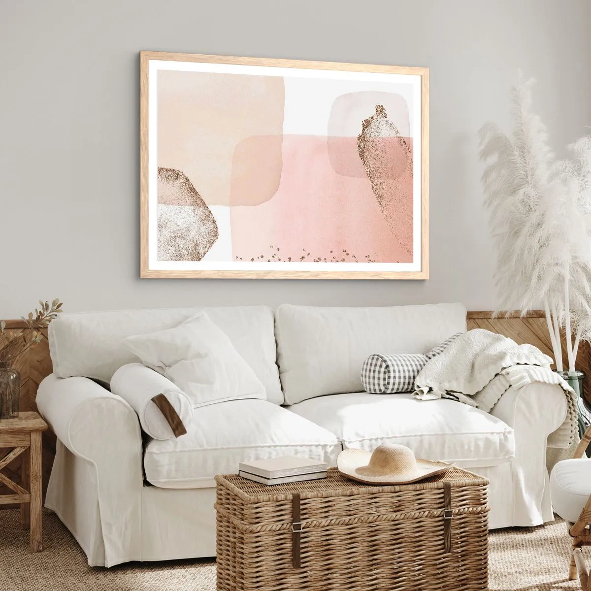 Een poster in een licht eiken lijst - Een blik door kleur - 100x70 cm