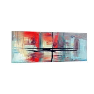 Schilderen op glas - Een landschap in een onbekende dimensie - 140x50 cm