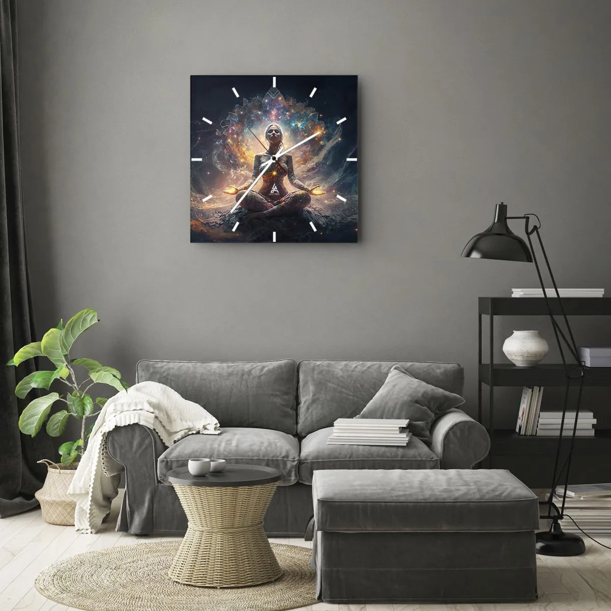 Wandklok - Klok - Stroom van goede energie - 40x40 cm