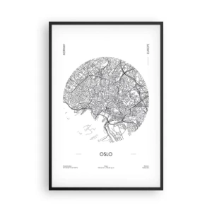 Poster in een zwarte lijst - Anatomie van Oslo - 61x91 cm
