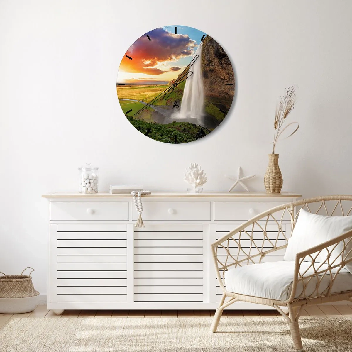 Wandklok - Klok - De volheid van de IJslandse zomer - 40x40 cm