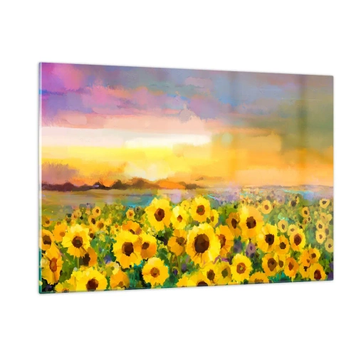 Schilderen op glas - De zon zelf daalde naar de aarde - 120x80 cm