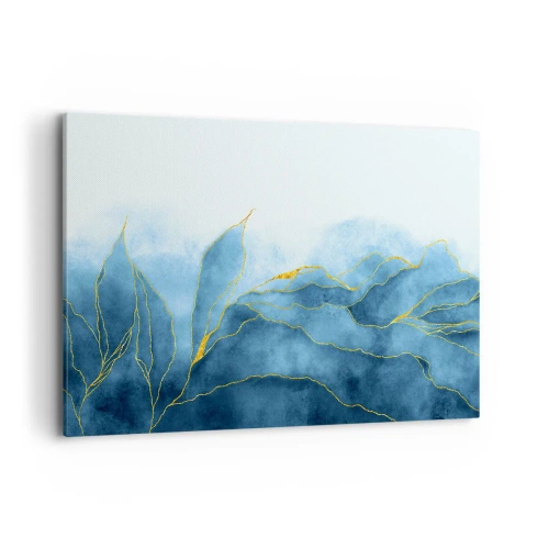 Schilderen op canvas - Blauw in goud - 120x80 cm