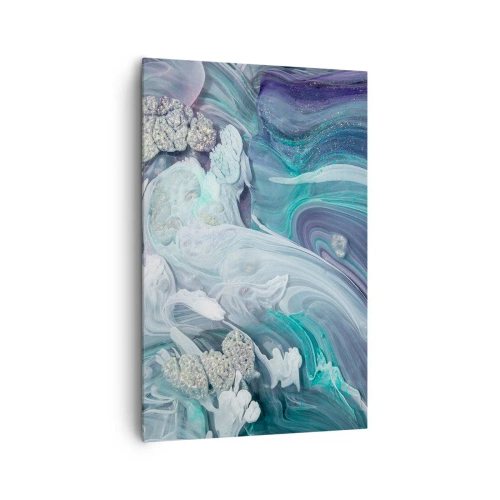 Schilderen op canvas - Stromingen van hemelsblauw - 80x120 cm