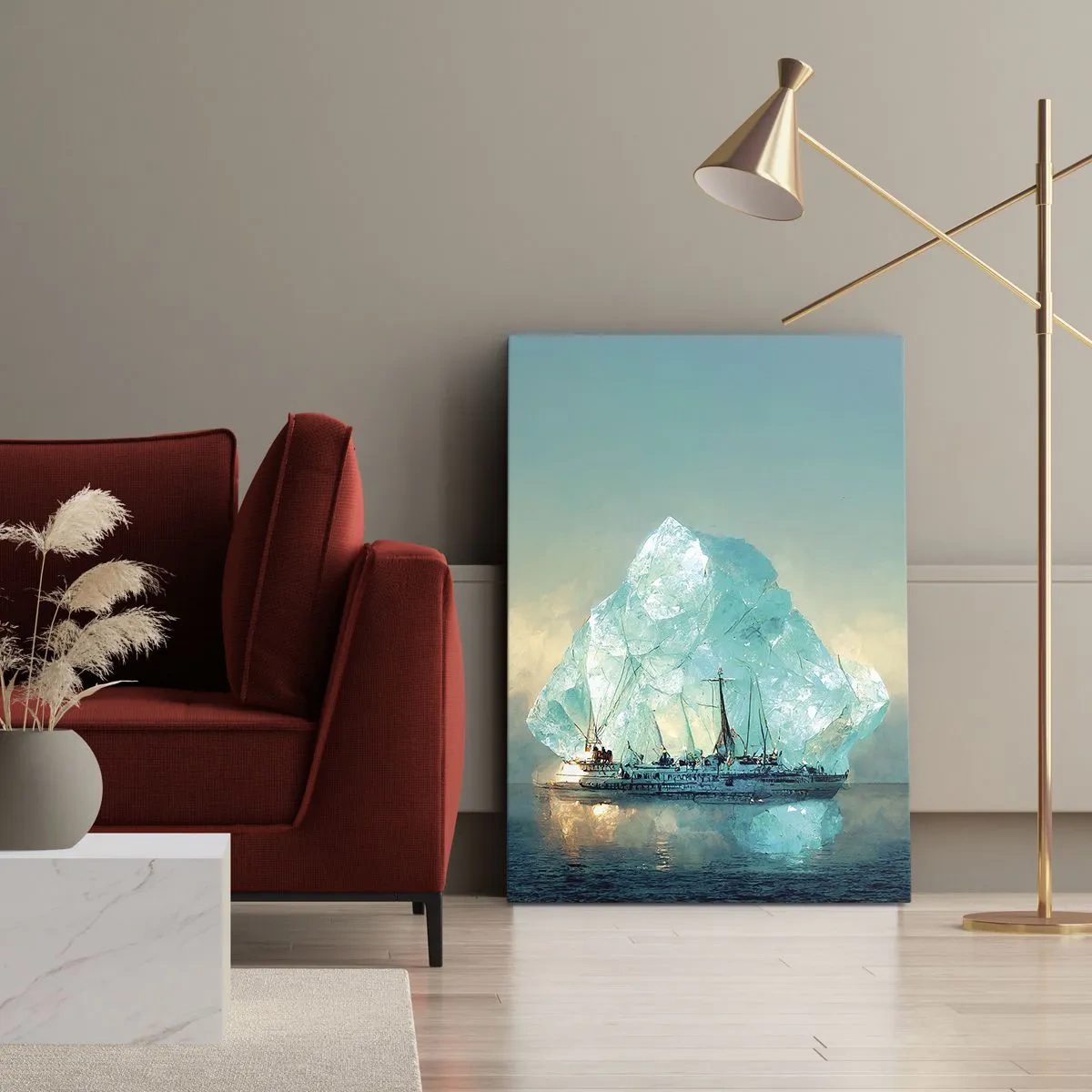 Schilderen op canvas - Arctische diamant - 55x100 cm