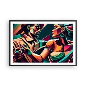 Poster in een zwarte lijst - In het ritme van het hart - 91x61 cm