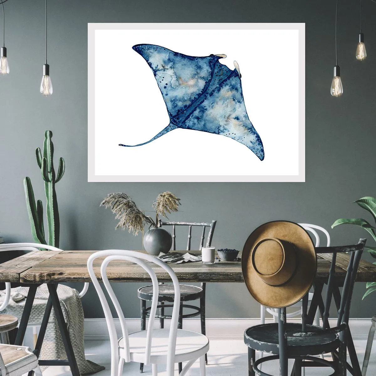 Poster - Leven in blauw - 91x61 cm