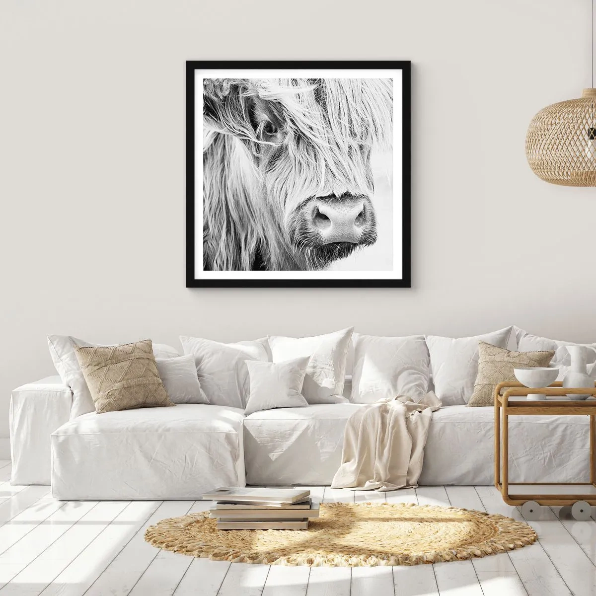 Poster in een zwarte lijst - Schotse wildheid - 40x40 cm