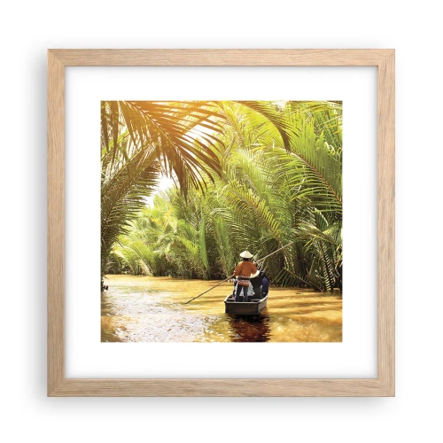 Een poster in een licht eiken lijst - Een palmravijn langs - 30x30 cm