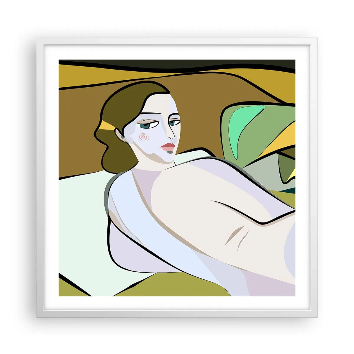 Poster in een witte lijst - Intiem portret - 60x60 cm