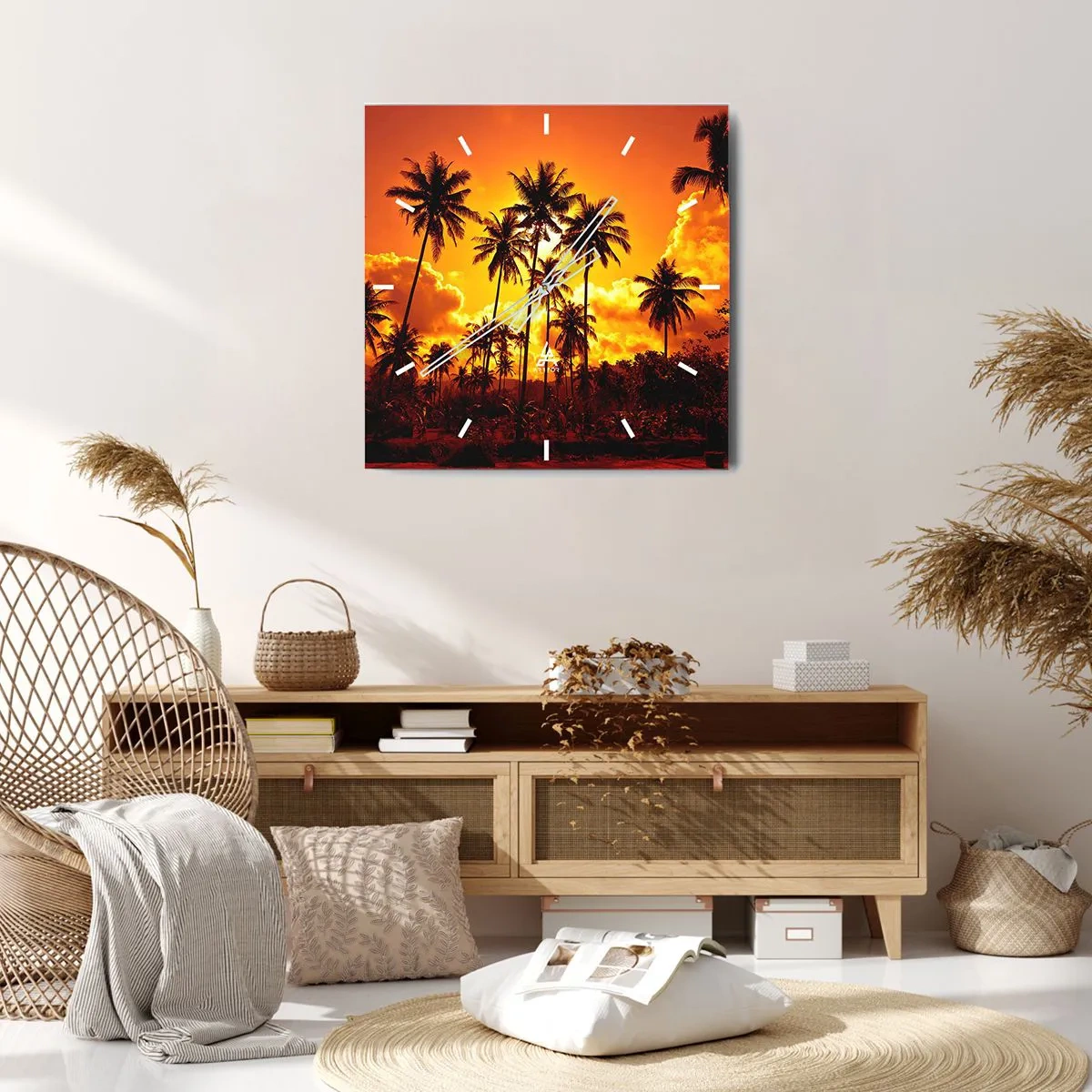 Wandklok - Klok - Bergen staan in brand, bossen staan in brand - 40x40 cm