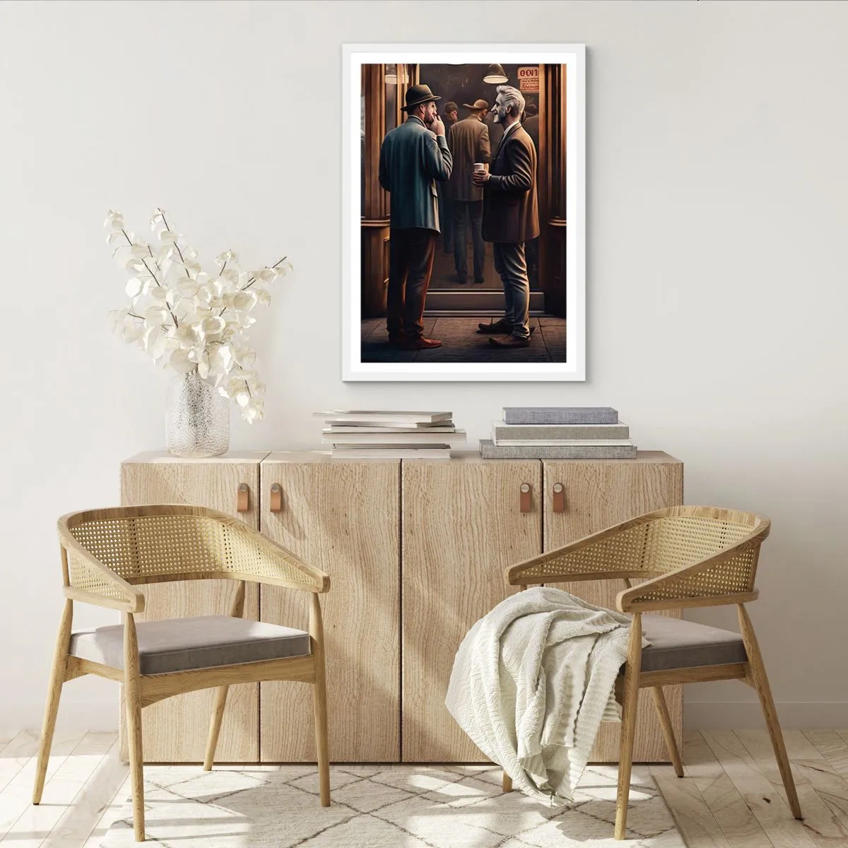 Poster in een witte lijst - Een goed moment van de dag - 30x40 cm