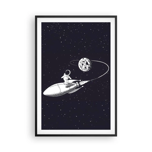 Poster in een zwarte lijst - Spacesurfer - 61x91 cm
