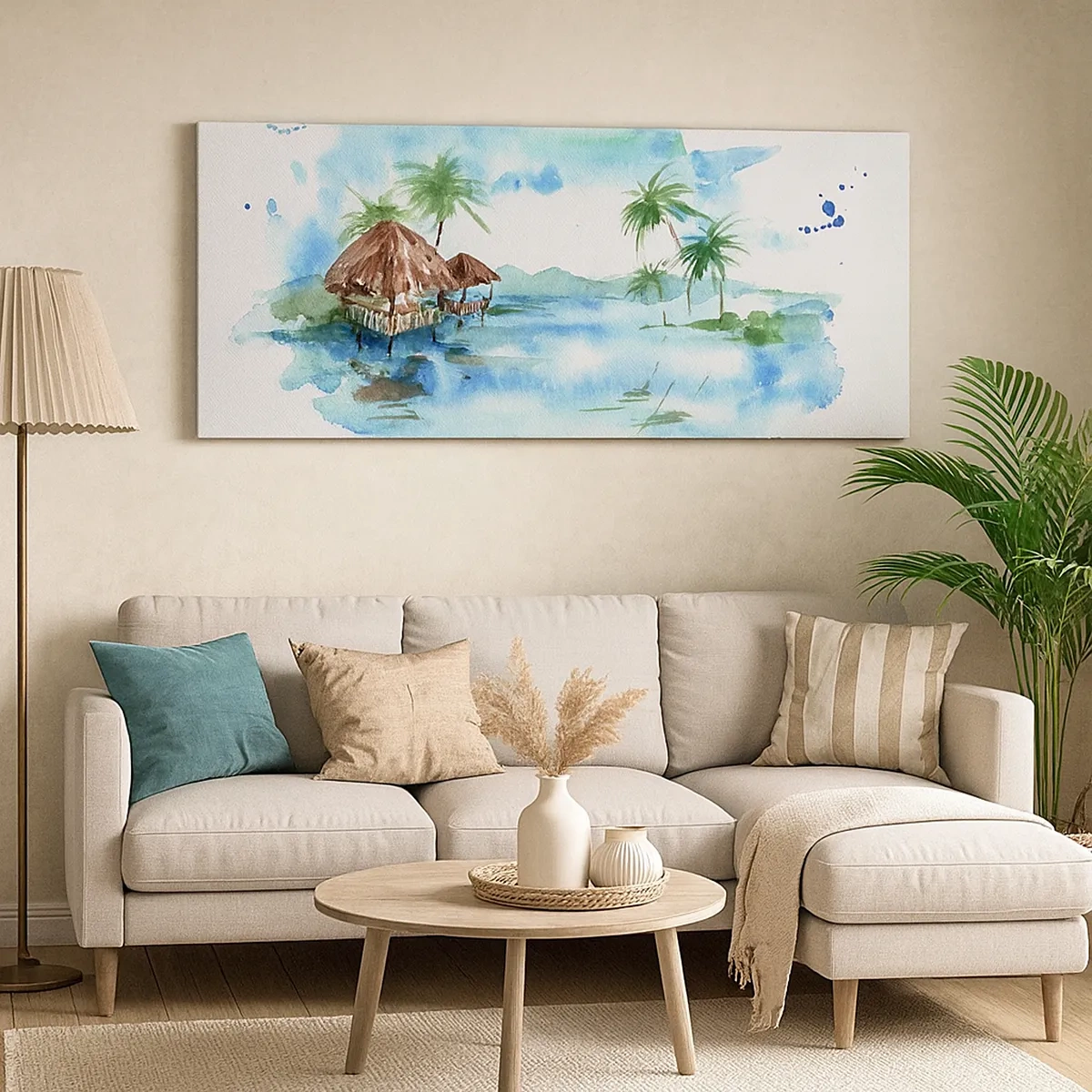 Schilderen op canvas - Ergens in de Stille Oceaan - 30x30 cm