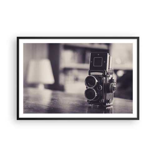 Poster in een zwarte lijst - De magie van oude fotografie - 91x61 cm