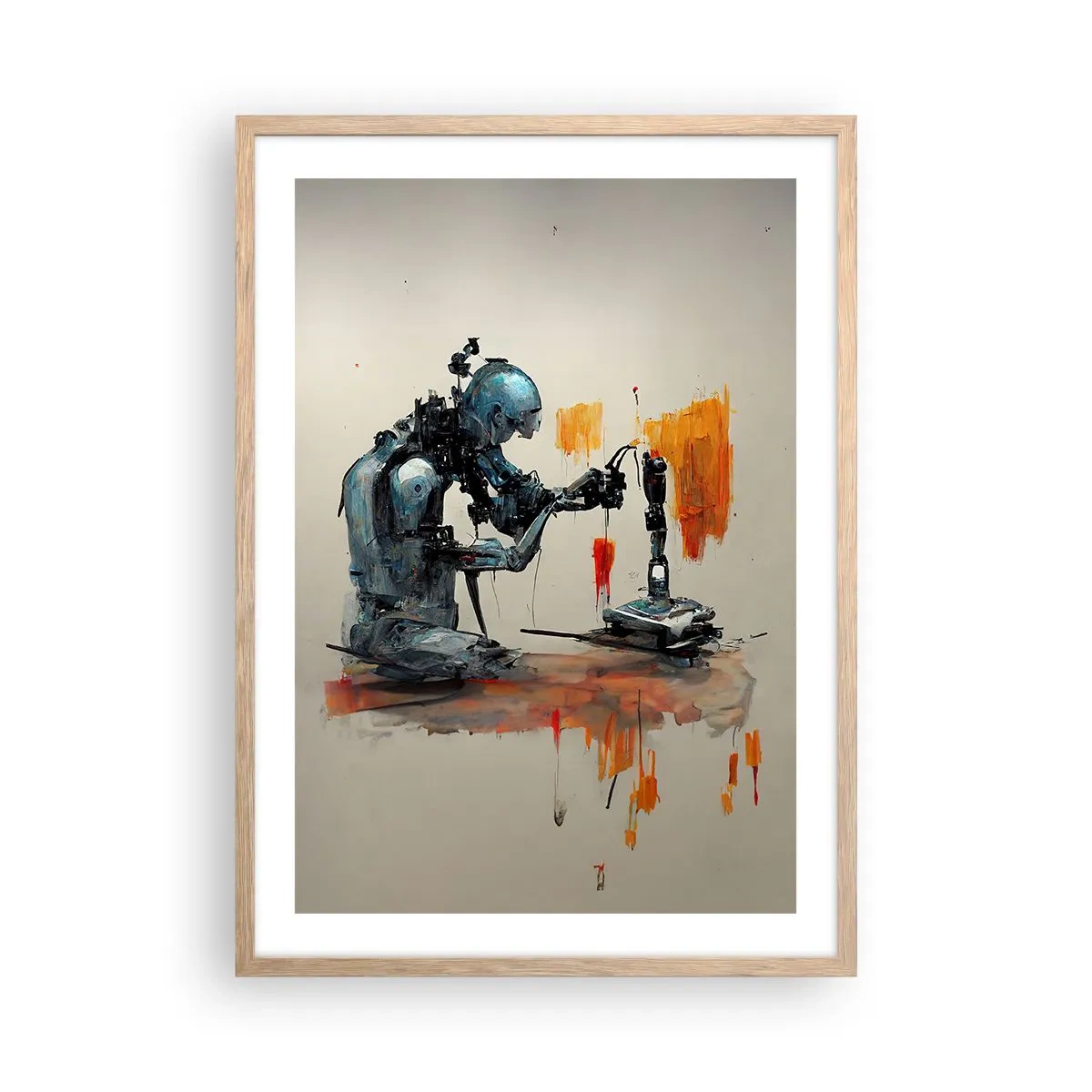 Een poster in een licht eiken lijst - Morgen al… - 50x70 cm