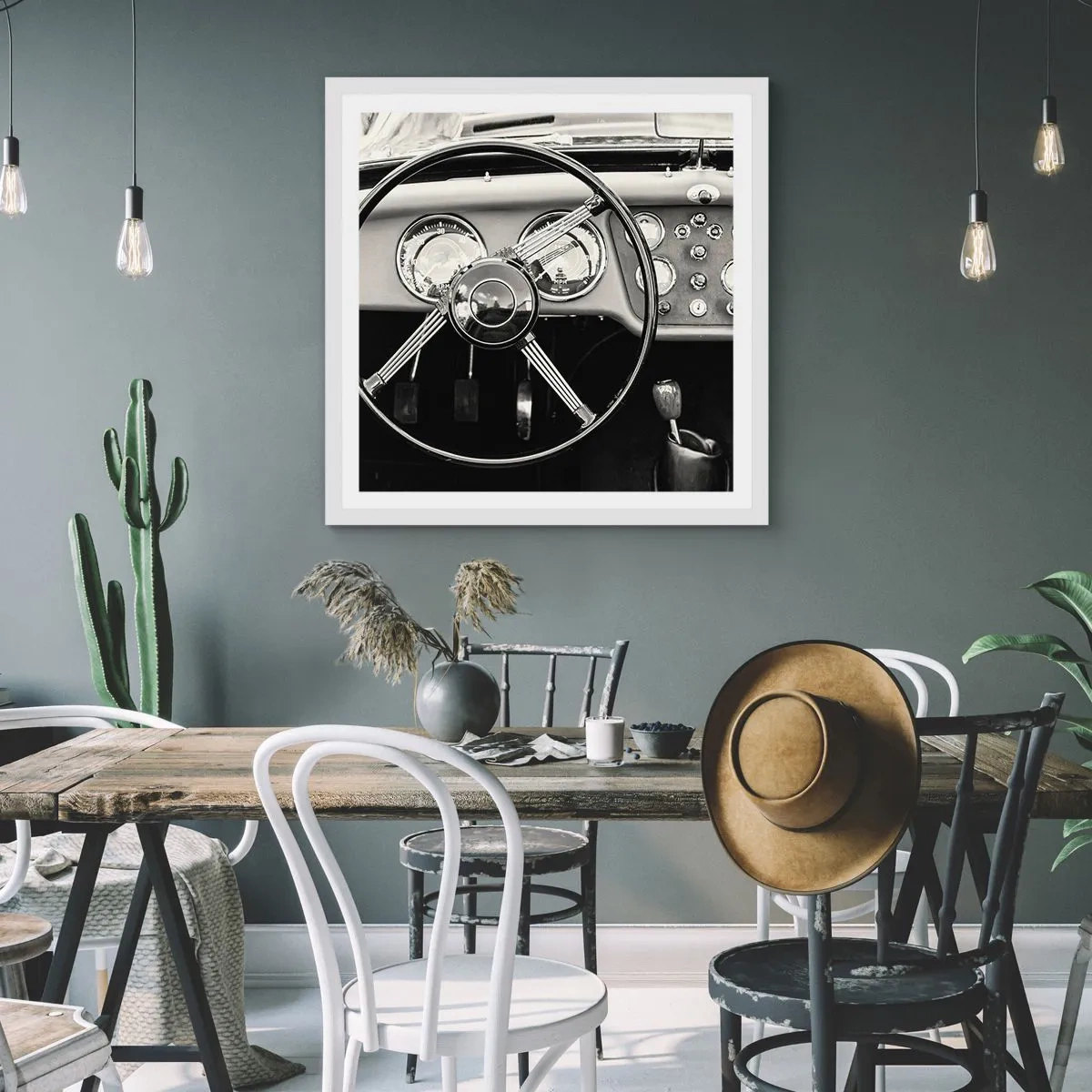 Poster in een witte lijst - De droom van een verzamelaar - 40x40 cm