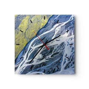 Wandklok - Klok - Rotstekeningen van de natuur - 40x40 cm