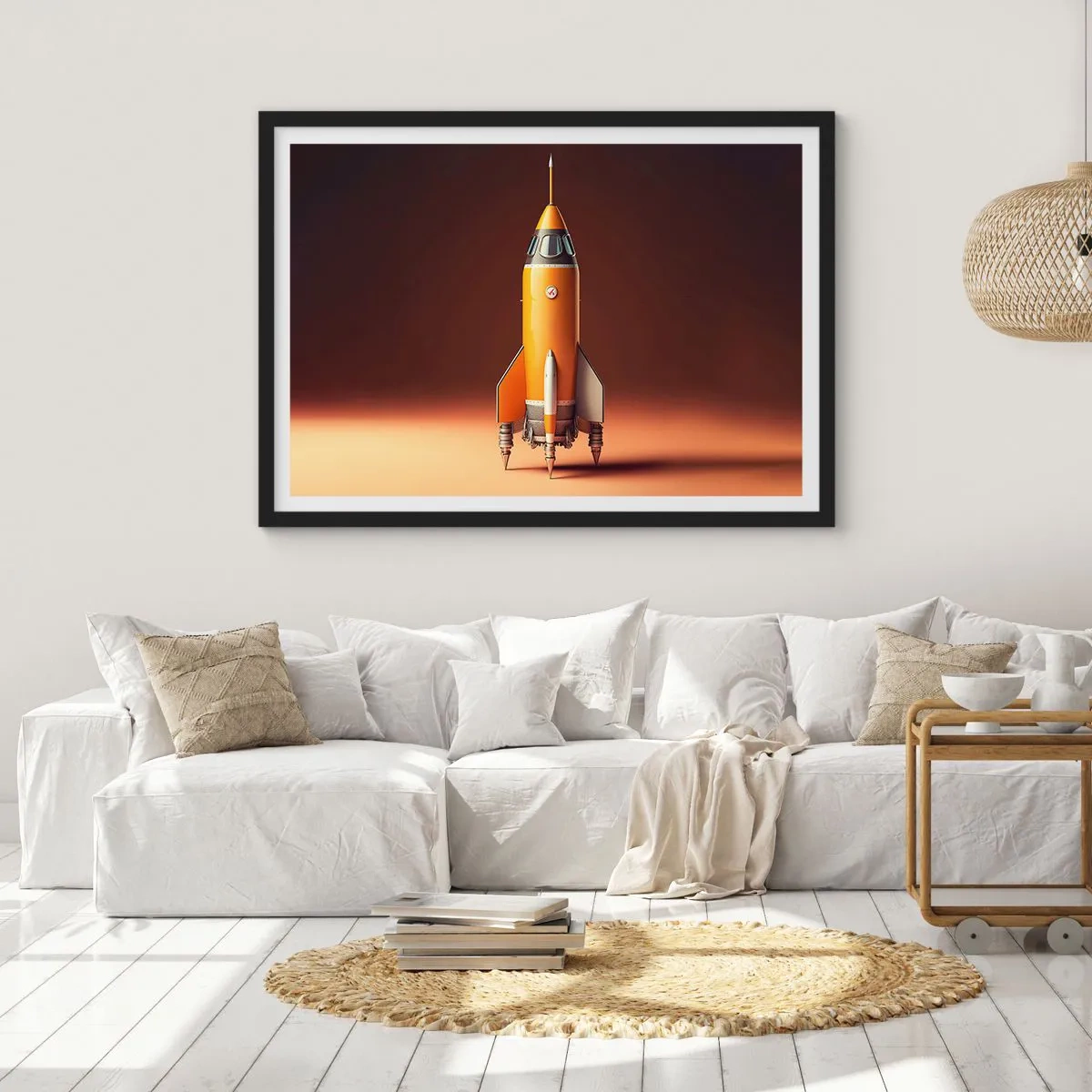 Poster in een zwarte lijst - Het begint met een droom - 70x50 cm