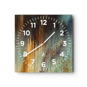 Wandklok - Klok - Een niet toevallig kleurrijke compositie - 30x30 cm