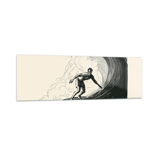 Schilderen op glas - Koning van de golf - 160x50 cm