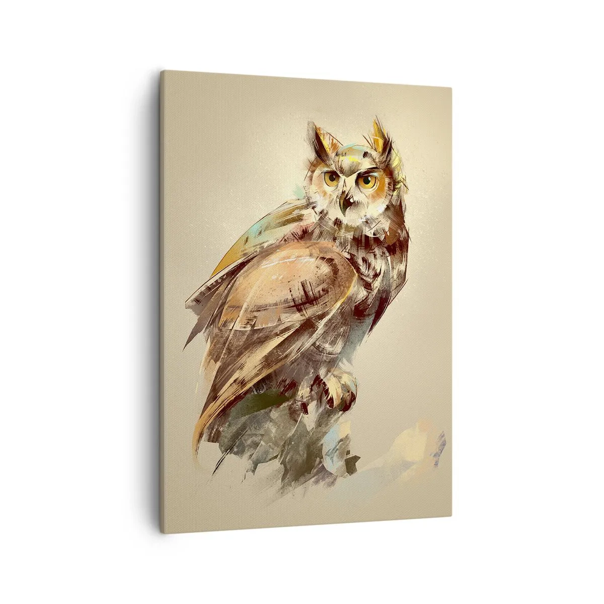 Schilderen op canvas - De slimste uil - zal het eikenbos bevestigen - 50x70 cm