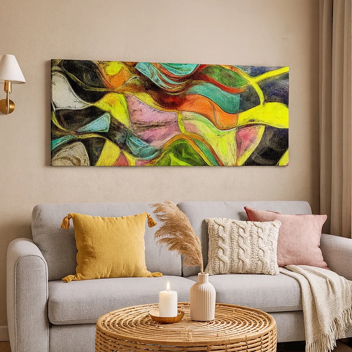 Schilderen op canvas - Beweging is leven - 30x30 cm