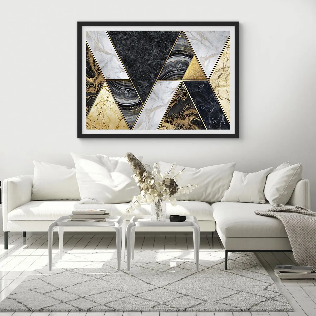 Poster in een zwarte lijst - Steen bij steen - 91x61 cm