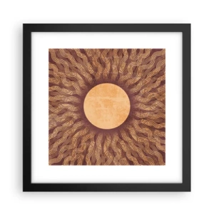 Poster in een zwarte lijst - Zon icoon - 30x30 cm