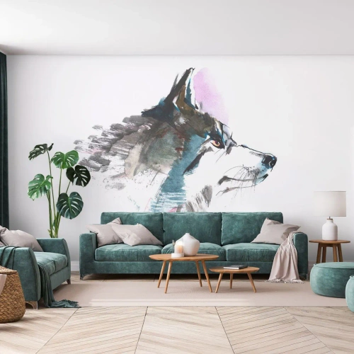 Zelfklevend Fotobehang Deluxe Sticker - Als we het over de duivel hebben - Abstractie, Dieren, Hond - 450x315 cm