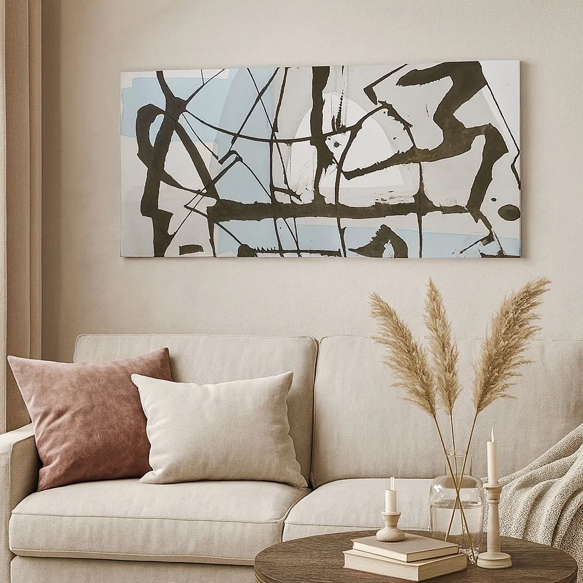 Schilderen op canvas - Toch blauw - 100x40 cm