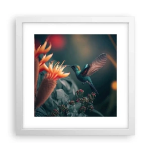 Poster in een witte lijst - een werkelijk kleurrijk leven - 30x30 cm