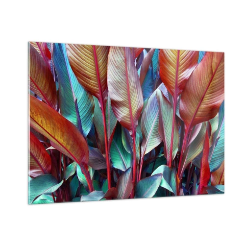 Schilderen op glas - Een kleurrijk struikgewas - 100x70 cm