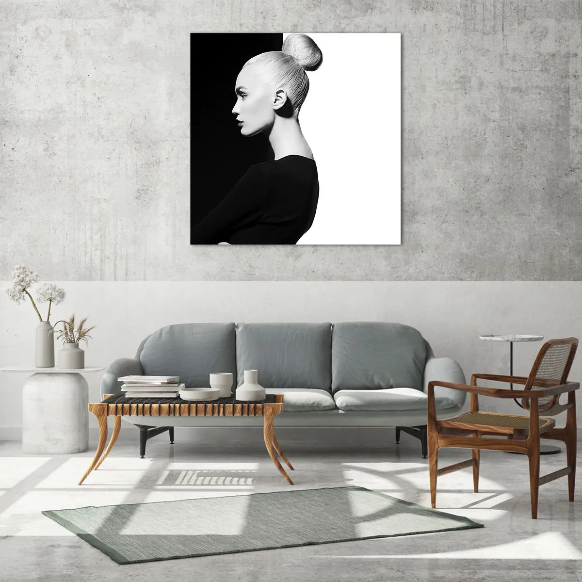 Schilderen op glas - Gewoon een vrouw - 70x70 cm