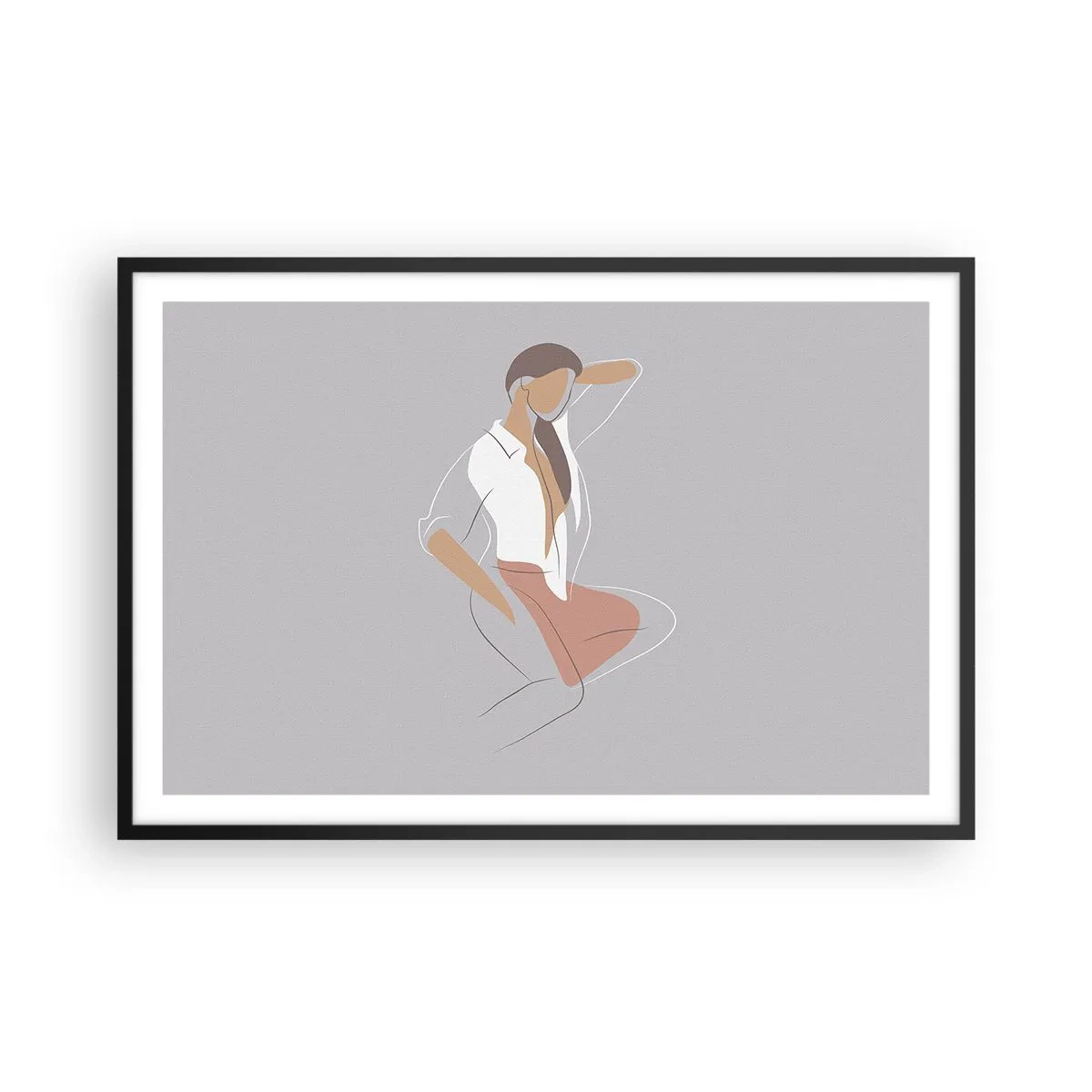 Poster in een zwarte lijst - Omtrek van gracieusheid - 91x61 cm