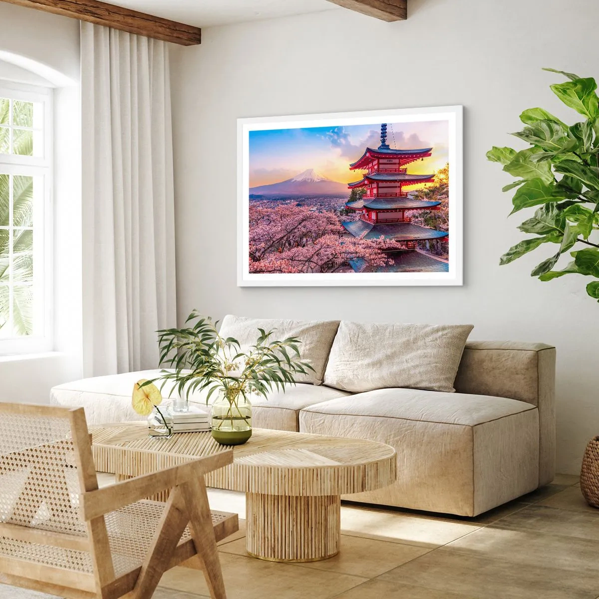 Poster in een witte lijst - De essentie van de Japanse geest - 100x70 cm