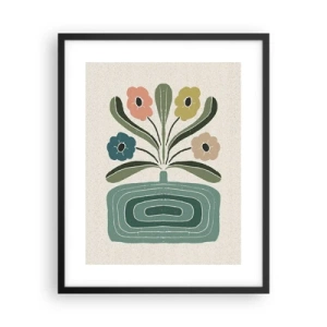 Poster in een zwarte lijst - Symmetrisch boeket - 40x50 cm