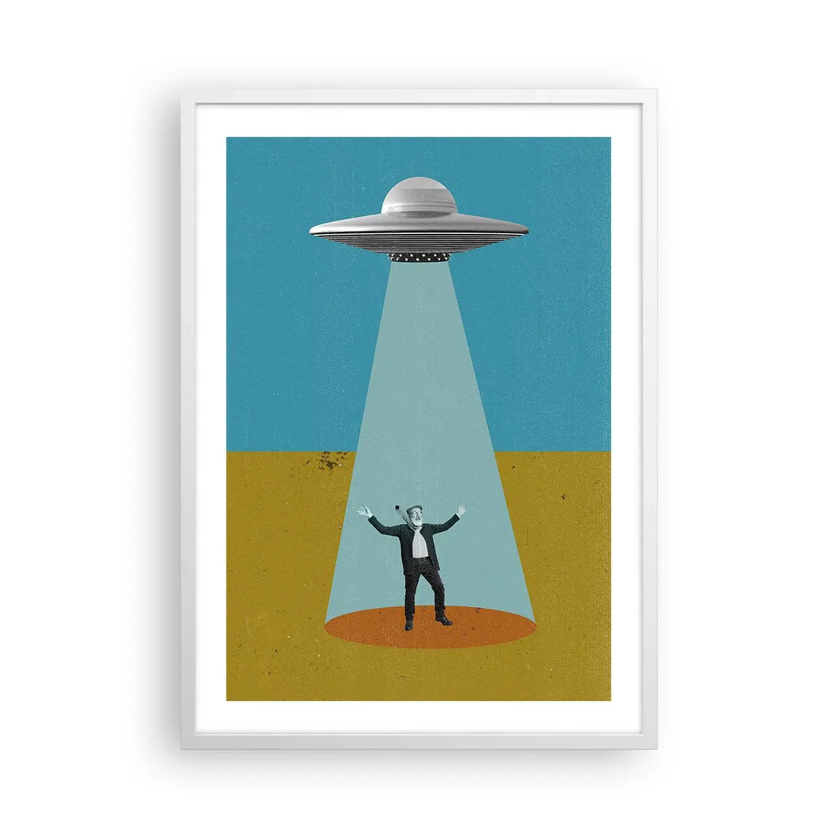 Poster in een witte lijst - Een nauwe ontmoeting - 50x70 cm