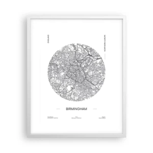 Poster in een witte lijst - Anatomie van Birmingham - 40x50 cm