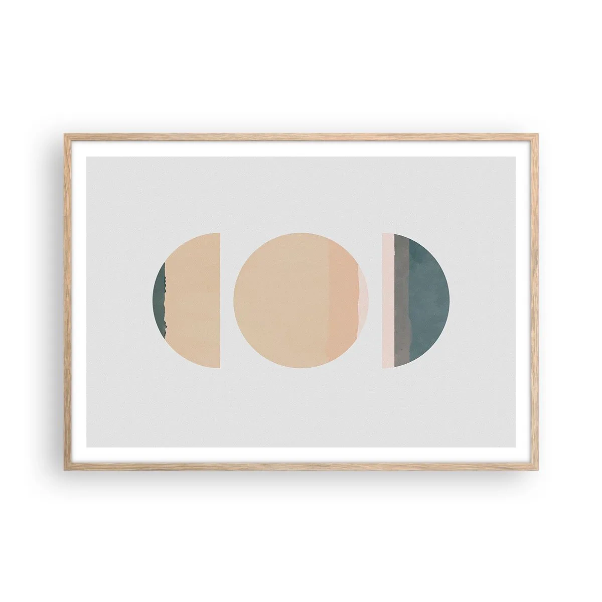 Een poster in een licht eiken lijst - Een Wiel achter een andere - 100x70 cm