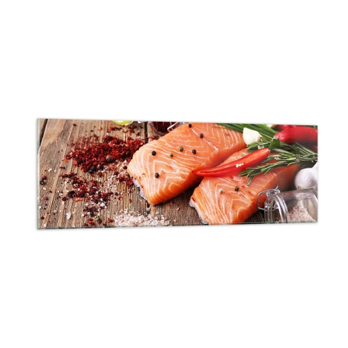 Schilderen op glas - Noors avontuur in de keuken - 90x30 cm